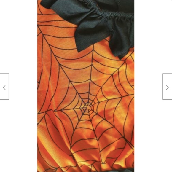 Toddler Halloween Dress Costume Web Witch Orange - Picture 4 of 7